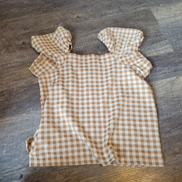 Madewell Gingham Jacquard Square-Neck Puff-Sleeve Top - Picture 6 of 7